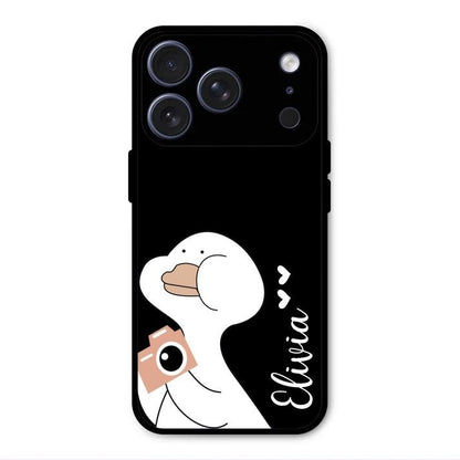 White Duck Glass Case Cover For iPhone 17 Pro Max