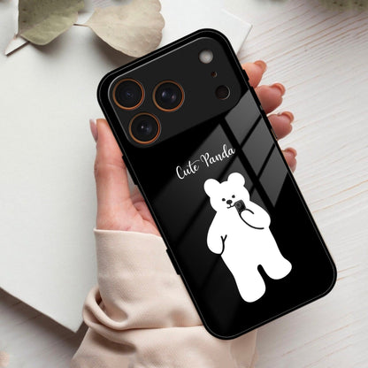 White Panda Glass Case Cover For iPhone 17 Pro Max
